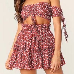 Shirred Top and skirt